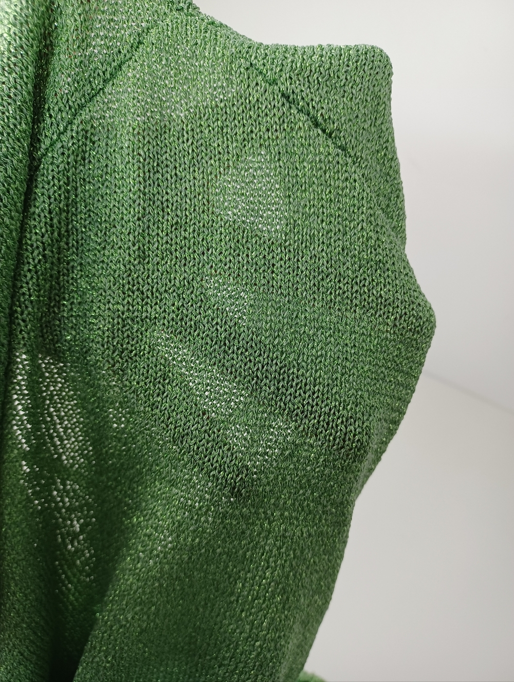 Meshki Suki Metallic Knit Maxi Dress Size M Women Tie Open Back In Pastel Green - Picture 8 of 15